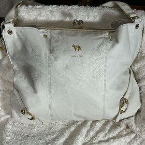 Emma Fox Cream Leather Shoulder Bag